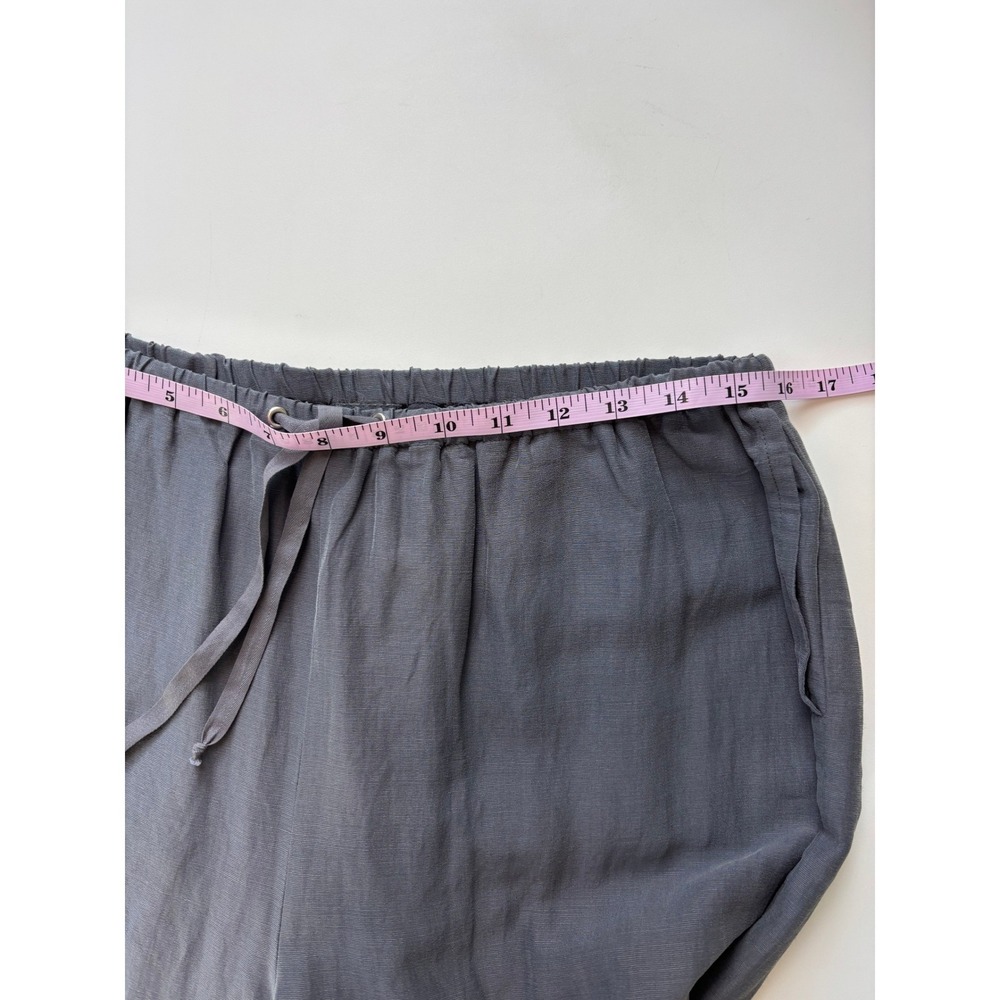 KristenseN DU NORD Wide Leg Pants Grey Designer Size 4 L XL‎ Silk Linen Luxury - Picture 7 of 9